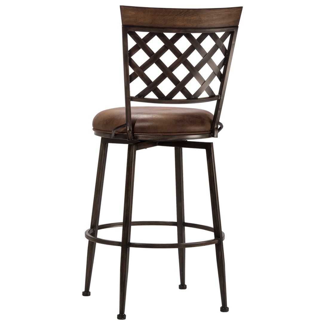 Hillsdale Greenfield 4803827 Casual CommercialGrade Swivel Counter Stool with Lattice Back